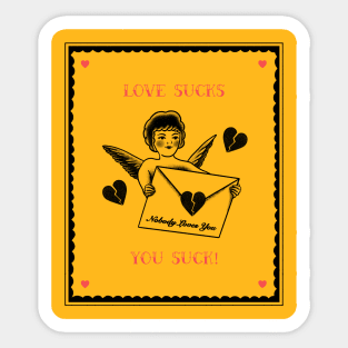 Valentine's Design- Love Sucks Sticker